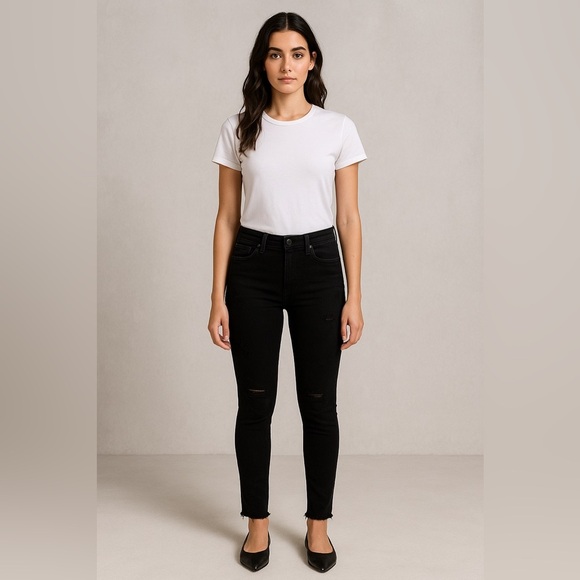 Agolde Denim - Agolde Feel Good Black High Rise Jeans Pants Distressed Size 28 Grunge Goth